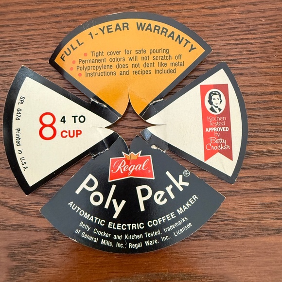 Vtg Daisy Floral Regal Poly Perk Coffee Maker 1980 4-8 cup NEW Unused USA Retro - Picture 11 of 13